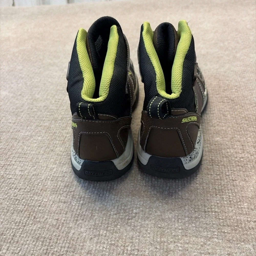 Skechers Skech-Tex Waterproof Hiking Boots Brown / Black / Lime Youth Size 5